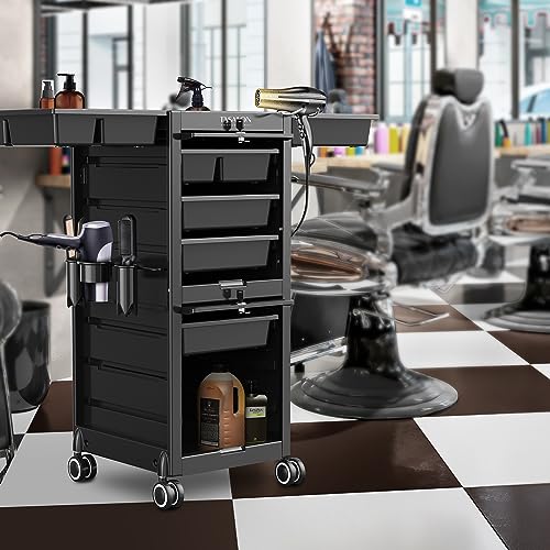 6-Drawer Lockable Salon Trolley with Wheels