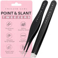 Precision Tweezers Set - Ingrown Hair & Eyebrow Removal, Stainless Steel