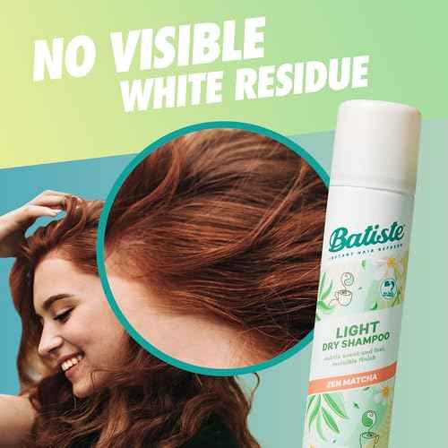 Batiste Light Dry Shampoo, Zen Matcha, Invisible Finish, Refresh Hair & Absorb Oil Between Washes, 3.81 Oz