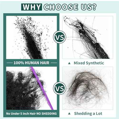 Ponytail Extension Human Hair Curly Ponytail Extension for Black Women Long Afro Puffs Hair Buns Drawstring Ponytail Human Hair (14 Inch #1B Natural Black)