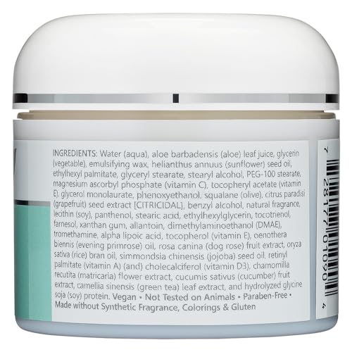NutriBiotic ? Antioxidant Properties Face Cream, 2 Oz with GSE | Deep Moisturizing with Aloe, Botanical Oils, DMAE, Tocotrienols, Vitamin C Ester, Alpha Lipoic Acid | Natural Fragrance | Paraben Free
