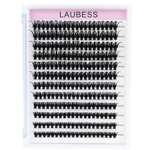 Cluster Lashes Mixed Length 50D 240 Individual Lashes D Curl Lash Clusters Volume Eyelash Clusters DIY Lash Extension Kit Fluffy Cluster Eyelash Extensions (50D-0.07D, 9-16mm)