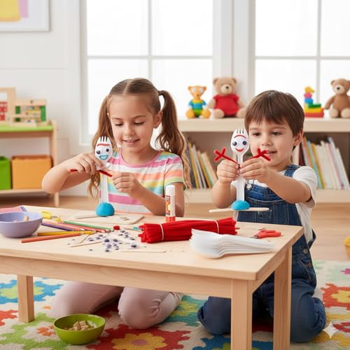 Fork Craft Kit with Pipe Cleaners, Clay & Googly Eyes (100 Set)
