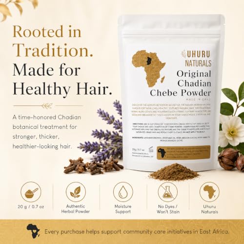 Uhuru Naturals Chadian Chebe Hair Powder 20g | Natural Hair Growth & Nourishment