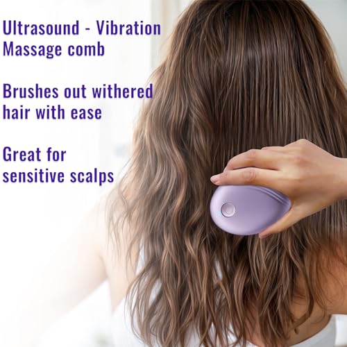 Electric Scalp Massager with Ionic Hair Growth Brush - Purple