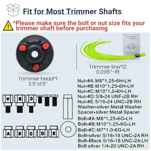 SIMUSI Grey & Black Universal Weed Eater Head with 12 Trimmer Lines, Easy Load Replacement for Echo, Ego, Dewalt, Stihl, Husqvarna