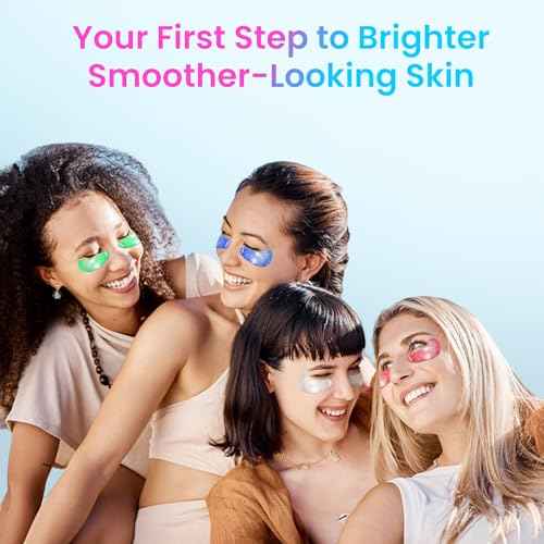 Eye Masks (8 Pairs) - Travel Essentials - Under Eye Patches for Dark Circles, Puffiness, Fine Lines with Collagen, Revitalises and Refreshes Your Skin, Bridesmaid Gifts for Her