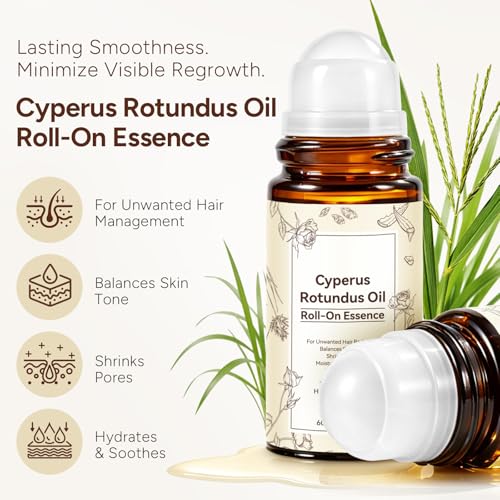 Cyperus Rotundus Oil Roll-On - Natural Hair Reduction Serum 2.02oz