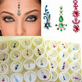 Multicolored Crystal Bindis - Pack of 20 Forehead Tika