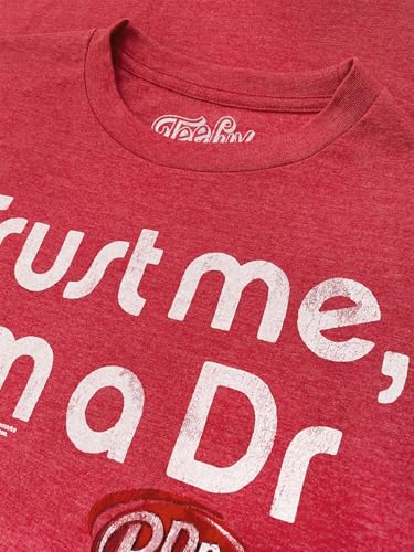 Tee Luv Men's Dr Pepper Trust Me I'm A Dr Faded Logo T-Shirt XX-Large Red Heather