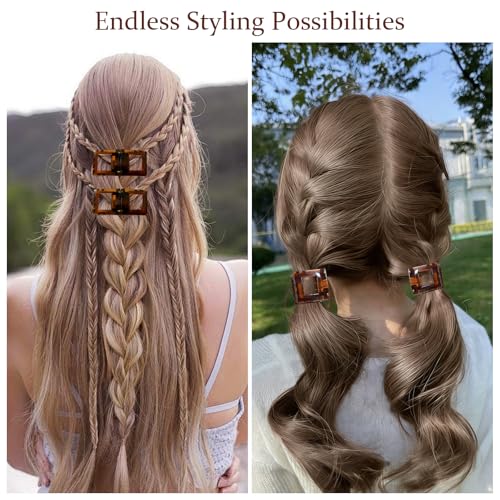BADAO Magnetic Hair Clips - 2 Pairs Seamless No-Slip Styling Clips for Women