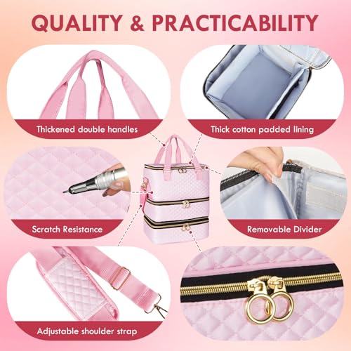 Nail Polish Organizer Bag - Holds 84 Bottles, 3-Layer Storage Case
