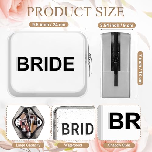 Shinylin Clear Bride Makeup Bag - Waterproof Travel Toiletry Pouch