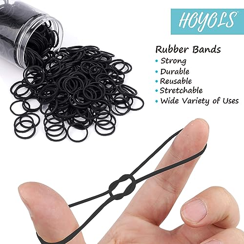 Black Rubber Hair Bands, 600 Pcs Small Hair Ties for Thick Hair