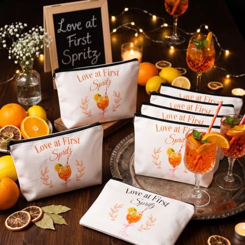 Chunful 9 Pcs Love at First Spritz Bridal Shower Makeup Bags