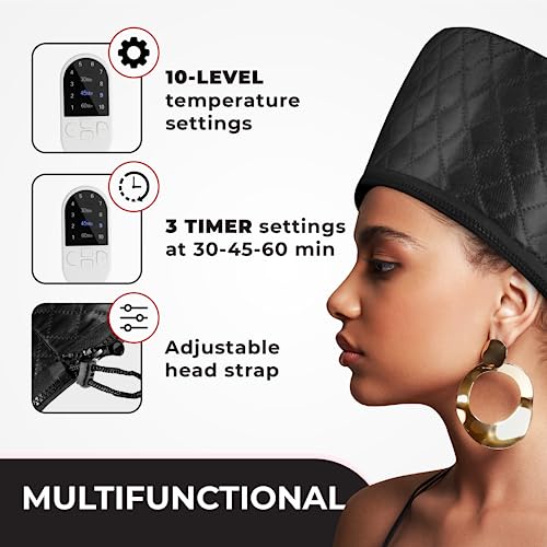 SISWOW Hair Steamer Cap - 10 Heat Levels, Deep Conditioning