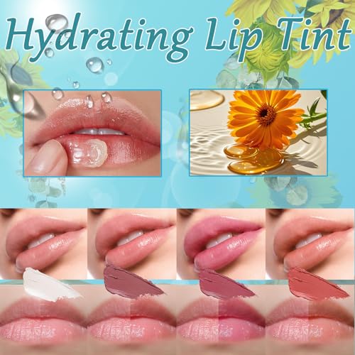 Qawnfy Hydrating Lip Oil Set - Moisturizing Long-Lasting Lip Gloss with Natural Ingredients, Dusty Rose