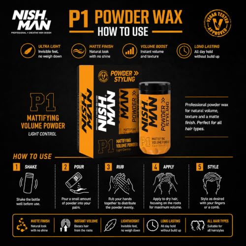 Nishman P1 Hair Styling Powder 20g Matte Volume