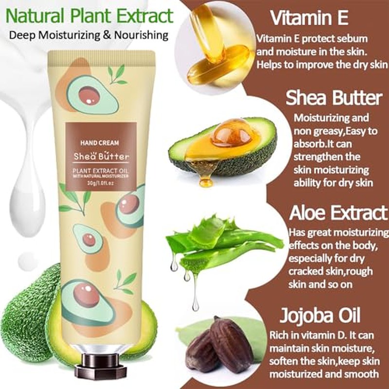 10-Pack Natural Hand Cream for Dry Cracked Hands