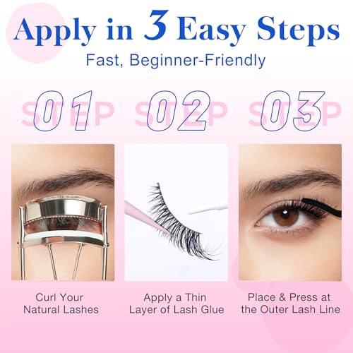 BEPHOLAN Half False Eyelashes Cat Eye 7 Pair Fluffy Faux Mink