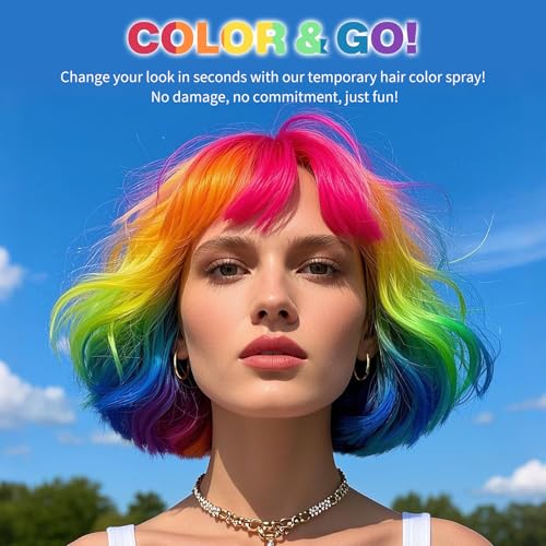 Green Temporary Hair Color Spray for Kids & Adults | Non-Sticky & Washable