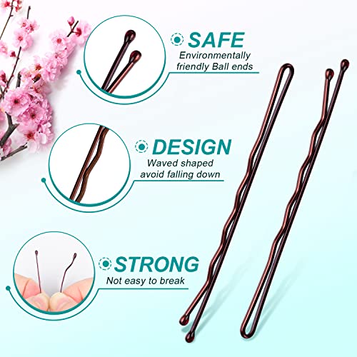 MORGLES 2.75" Jumbo Brown Bobby Pins (120 Count)