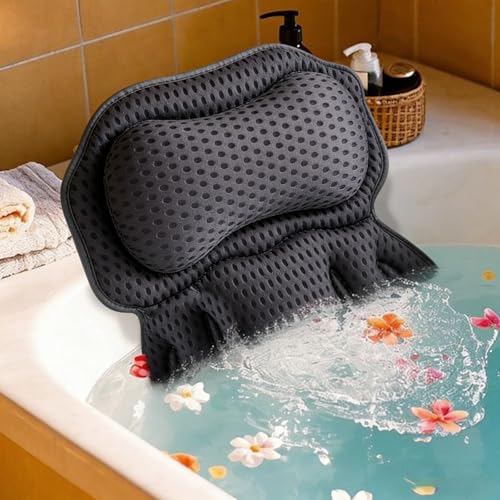 Luxury Bath Pillow with 4D Air Mesh & Suction Cups - Neck Support