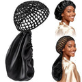 2-in-1 Reversible Silk Bonnet with Net for Curly & Natural Hair