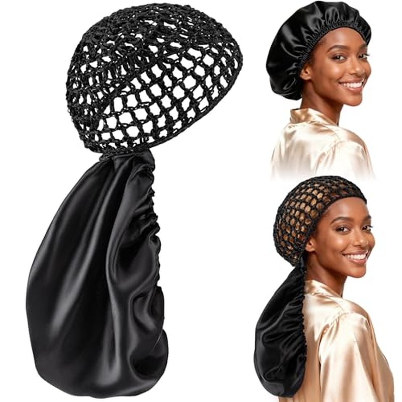 2-in-1 Reversible Silk Bonnet with Net for Curly & Natural Hair