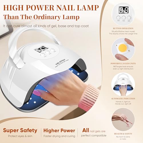 Gel Nail Polish Starter Kit with UV LED Nail Lamp & Base Top Coat