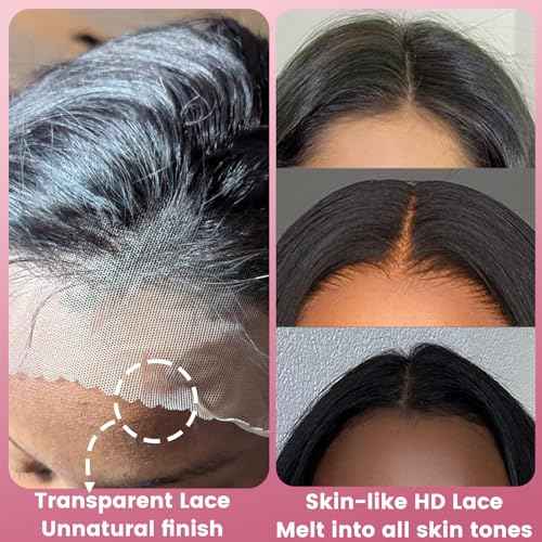 5x5 14 inch HD Lace Closure Human Hair Skin-like 0.1mm thin frontal 100% Virgin Hair pre plucked Natural Black Body Wave