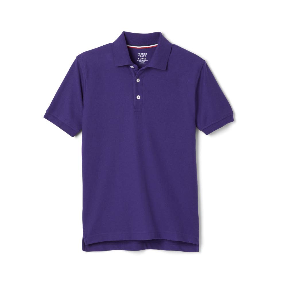 French Toast Boys' Short Sleeve Pique Polo Shirt (Standard & Husky), Purple, 2T