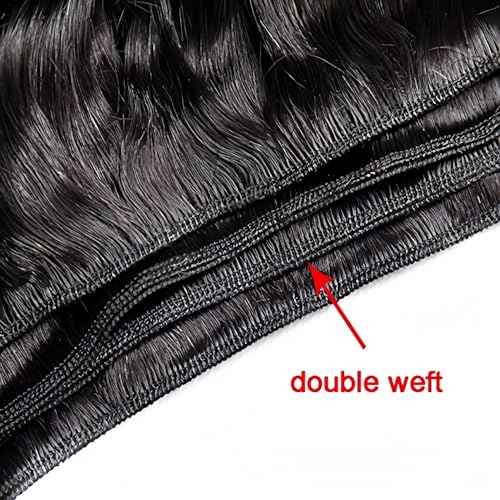 Foruiya Water Wave 4Bundles(50g/bundle) with 4X4 Lace Closure Curly Wave Human Hair Bundles with Lace Closure Brazilian Wet and Wavy Bundles with Closure (12/12/12/12+12" Closure)