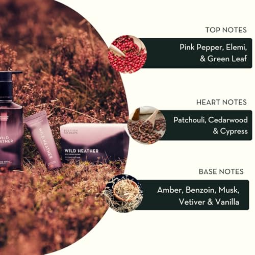 Scottish Fine Soaps Wild Heather Luxury Hand Care Set, Purple, with Organic Heather Extract, Hand Wash and Lotion, 600ml