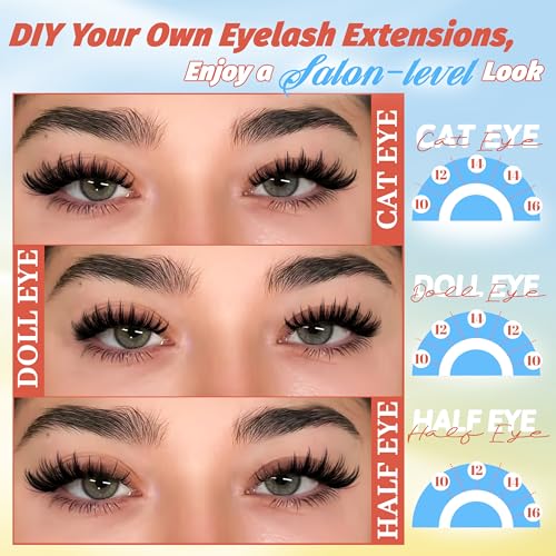 Manga Spiky Cluster Lashes 270Pcs D Curl 10-16mm DIY