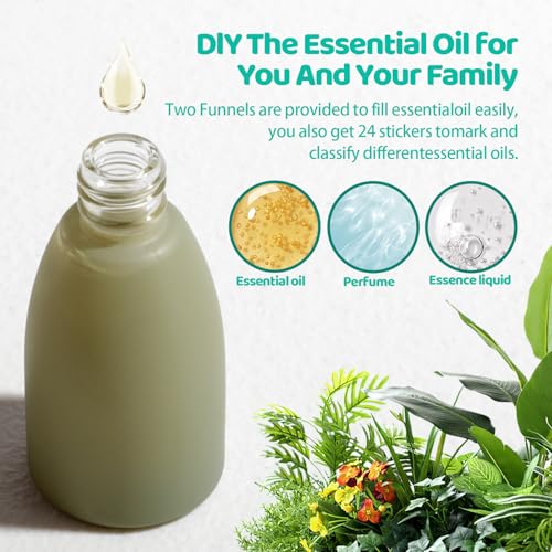 JPNK Essential Oil Roll-On Bottles 10ml – Pack of 4 with Bag