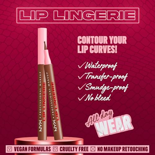 NYX PROFESSIONAL MAKEUP Lip Lingerie Liner Stain, Seamless Make Up with All-Day Stain, Waterproof Lip Stain Finish - Up To No Good