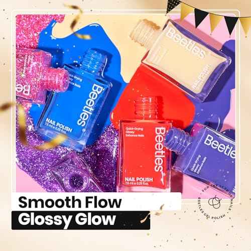 Beetles Quick Dry Neon Nail Polish Set - Glitter Rainbow Nail Polish Set 12 Colors Regular Air Dry Fingernail Polishs Pack for DIY Nail Art Salon Home Women Christmas Gift