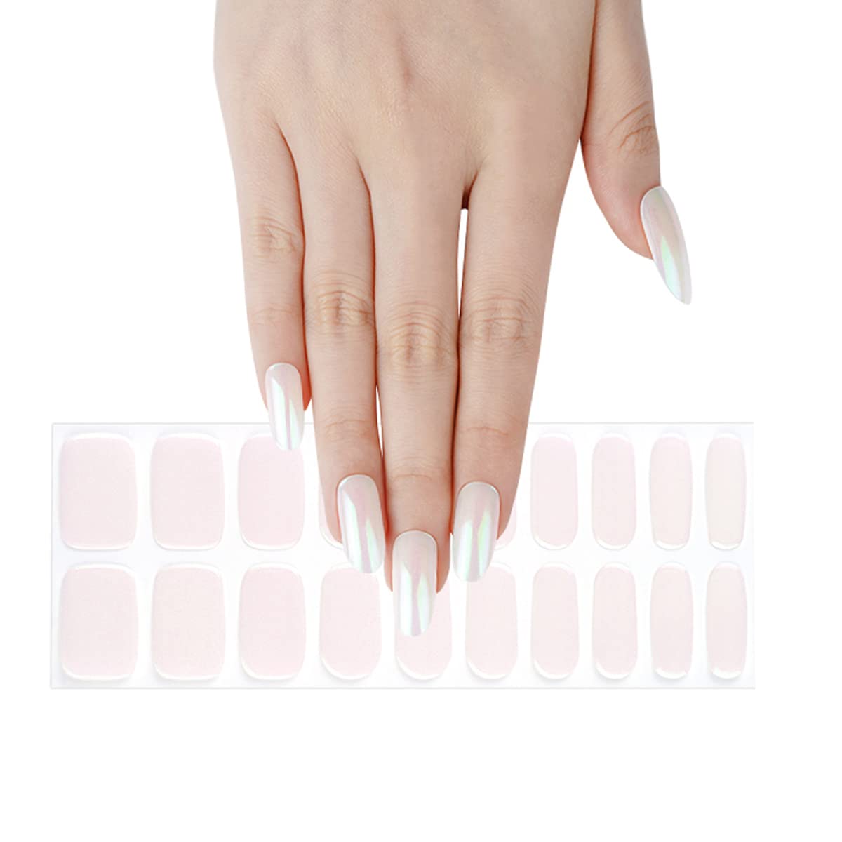 ACROIN Semi Cured Gel Nail Strips Nail Wraps 20 Stickers Need Cured, Salon-Quality, Long Lasting, Easy to Apply & Remove, Includes Cleaning Pad, Nail File, Wooden Stick - Scale