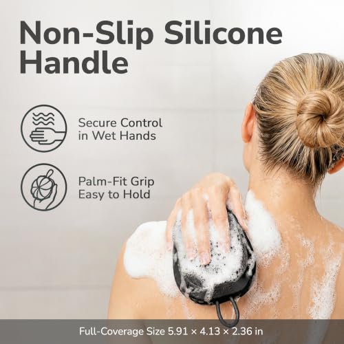SILKLE Double-Sided Silicone Loofah - Soft & Exfoliating, 2 Pack