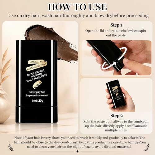 2-in-1 Hair Dye Comb Stick - Grey Hair Coverage, Waterproof