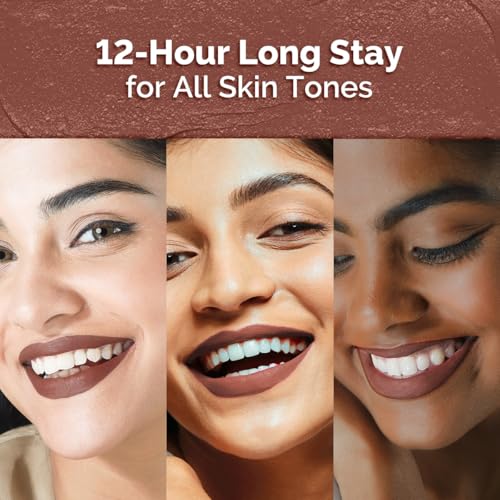Mamaearth Moisture Matte Lipstick (05 - Espresso Brown) | Infused with Vitamin E | 12-Hour Long Stay & 8-Hour Moisture Lock | Cruelty-Free & Smudge-Proof | 0.07 Oz/2g