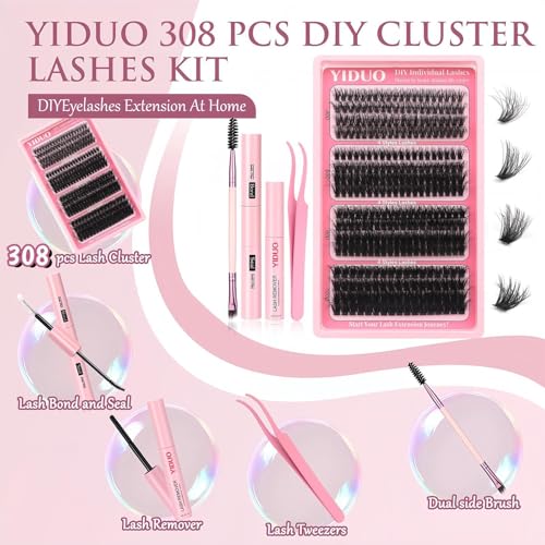 Lash Clusters Kit 40D-100D Volume Extensions 10-16mm 308Pcs