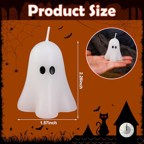 Halloween Ghost Candles 20 Pack - White Spooky Party Decor
