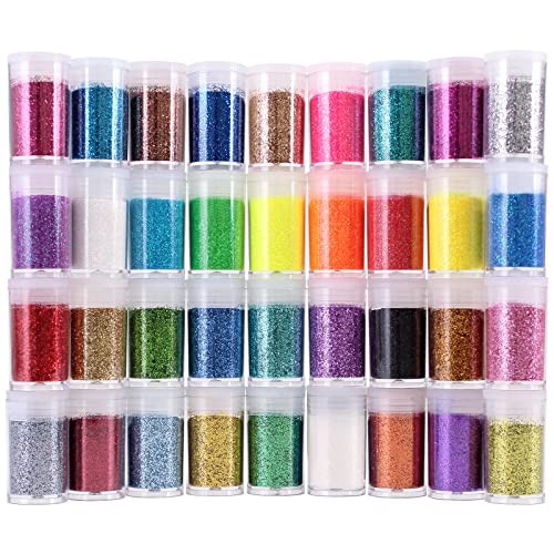 36 Colors Fine Glitter Set for Nails, Eyes & Crafts