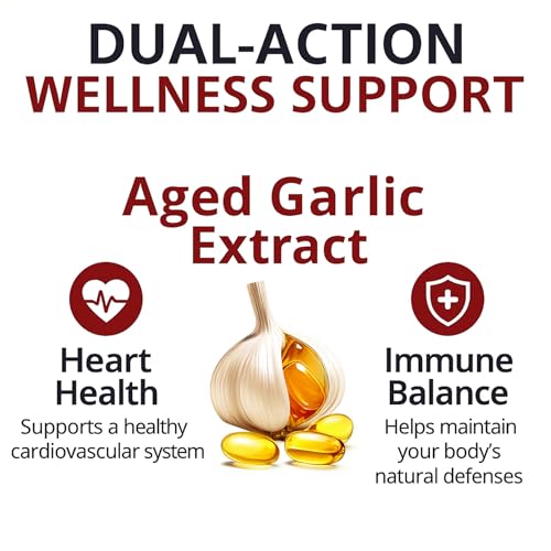 Aged Garlic Extract 300 Count Softgels – Odorless Heart & Immune Support