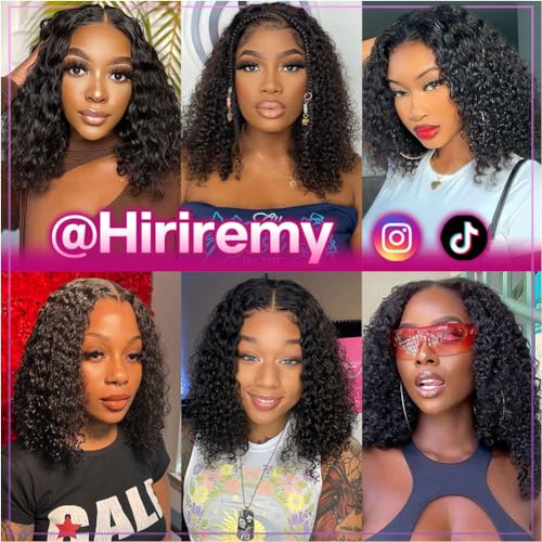 Deep Wave Human Hair Bob Wig 12 Inch HD Lace Front Curly Wigs for Black Women