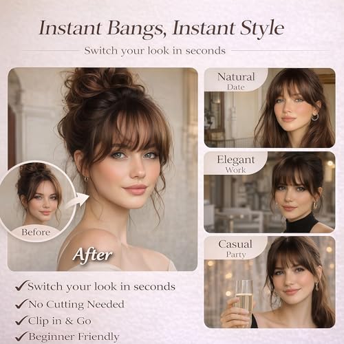 Clip-in Bangs Human Hair French Fringe Ash Blonde