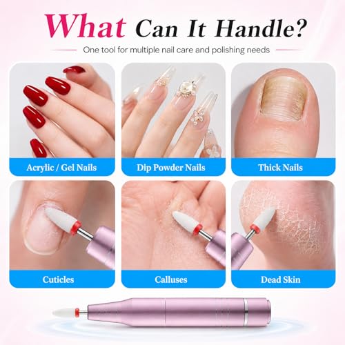 Electric Nail Drill Machine for Acrylic & Gel Nails, 20000 RPM