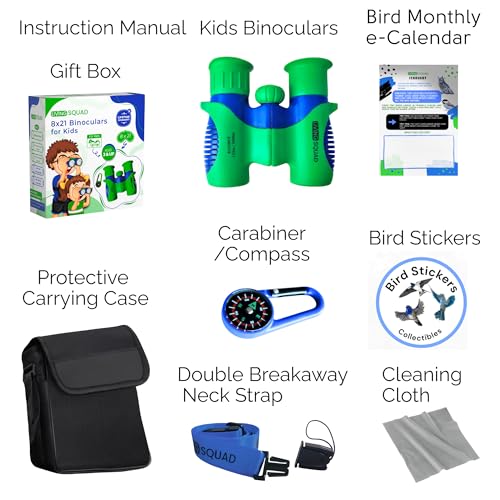 Kids Binoculars 8x21 Shockproof with Case - Ages 3-12